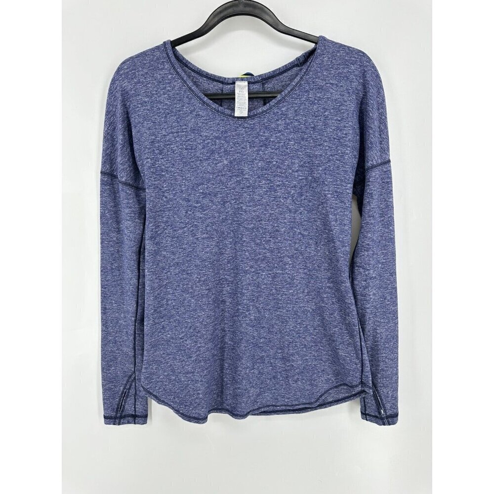 Ivivva Mindful Moments Heathered Indigo Blue Long Sleeve Girls 14 EUC
